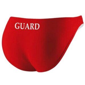Guard Poly 1-Piece Color Trim Bikini Bottom Black and Red Reversible XL